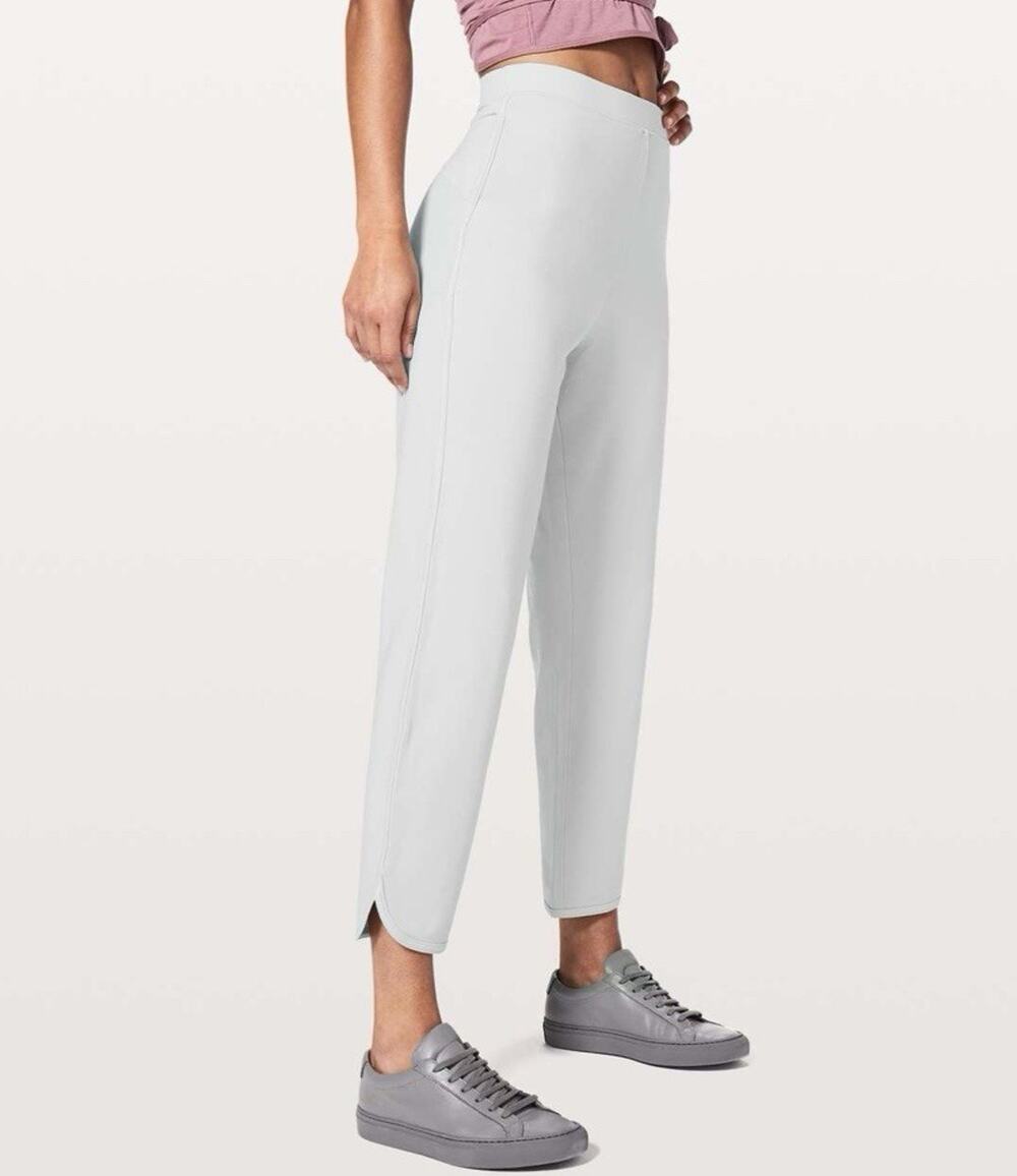 Lululemon Every Moment Pant Vapor Gray French Terry Travel Lounge Size 2